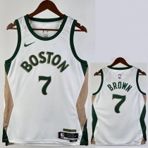 23-24 CELTICS BROWN #7 White City Edition Home Top Quality Hot Pressing NBA Jersey