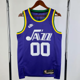 23-24 JAZZ CLARKSON #00 purple Top Quality Top Quality Hot Pressing NBA Jersey (Retro Logo)