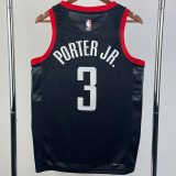 23-24 Rockets PORTER JR. #3 Black Top Quality Hot Pressing NBA Jersey (Trapeze Edition)