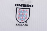 1998 England Home Long sleeves Retro Kids Soccer Jersey