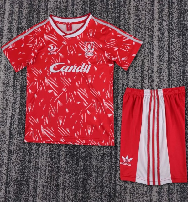 1989-1991 LIV Home Retro Kids Soccer Jersey