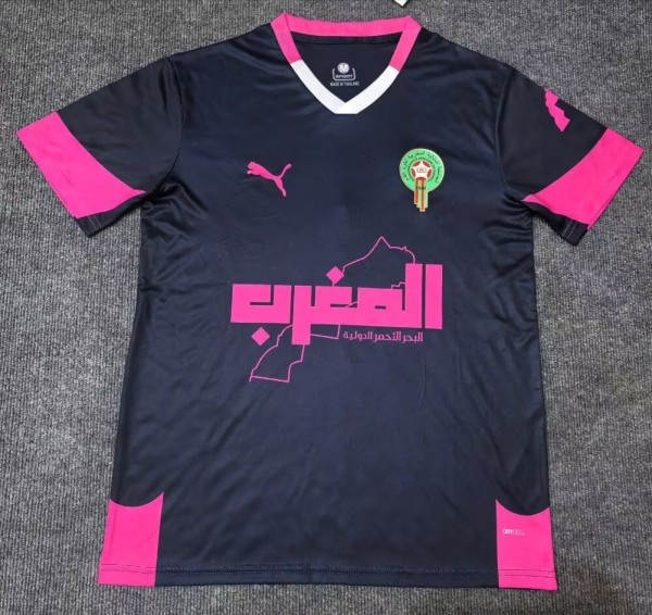 25-26 Morocco Black Pink Special Edition Fans Soccer Jersey
