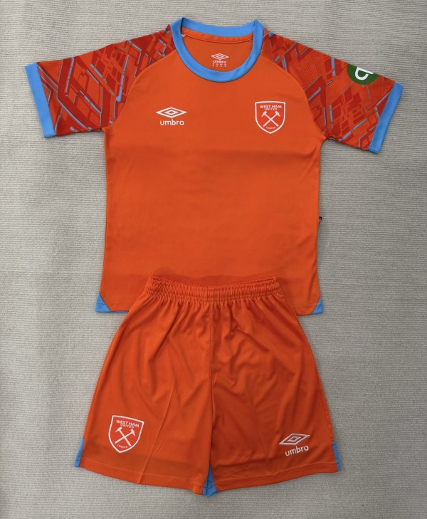 25-26 West Ham Orange GoalKeeper Kids Soccer Jersey