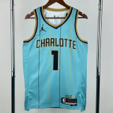 24-25 Hornets BALL #1 Blue City Edition Top Quality Hot Pressing NBA Jersey(V领)