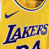 24-25 Lakers O'Neal #34 Yellow Top Quality Hot Pressing NBA Jersey(圆领)
