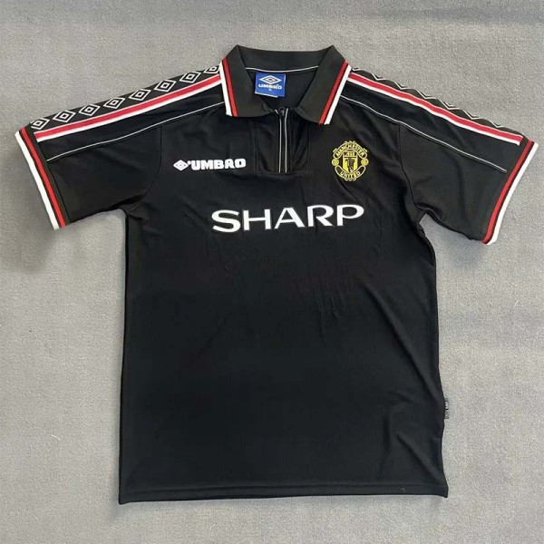 1998 Man Utd Black Retro Edition Polo Short Sleeve