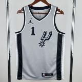 20-21 SA Spurs WEMBANYAMA #1 Grey Top Quality Hot Pressing NBA Jersey (Trapeze Edition)