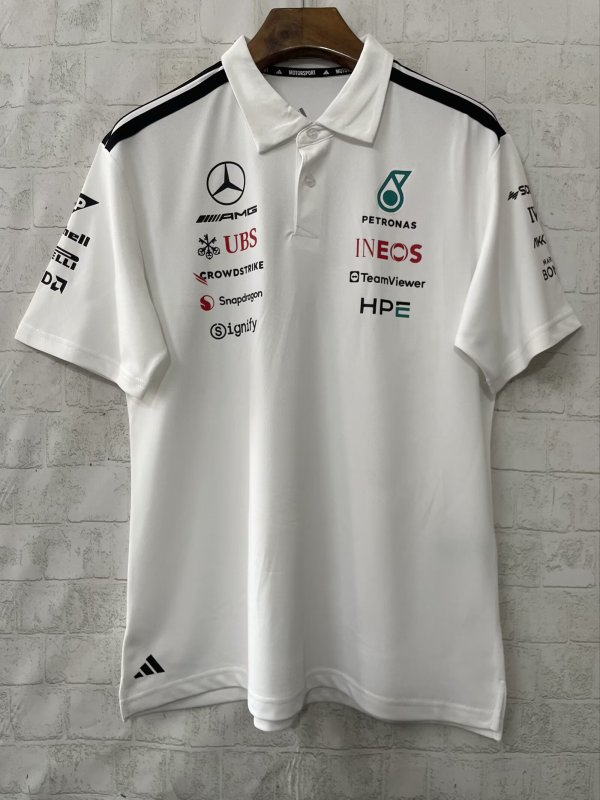 2026 F1 Benz New Pattern Short Sleeve Racing Suit