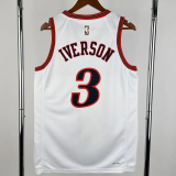 25-26 76ERS IVERSON #3 White Top Quality Hot Pressing NBA Jersey (V领)