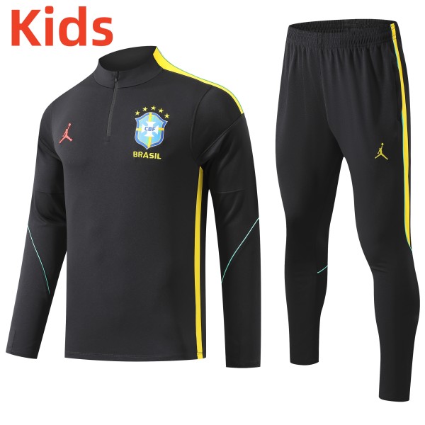 26-27 Brazil High Quality Kids Half Pull Tracksuit