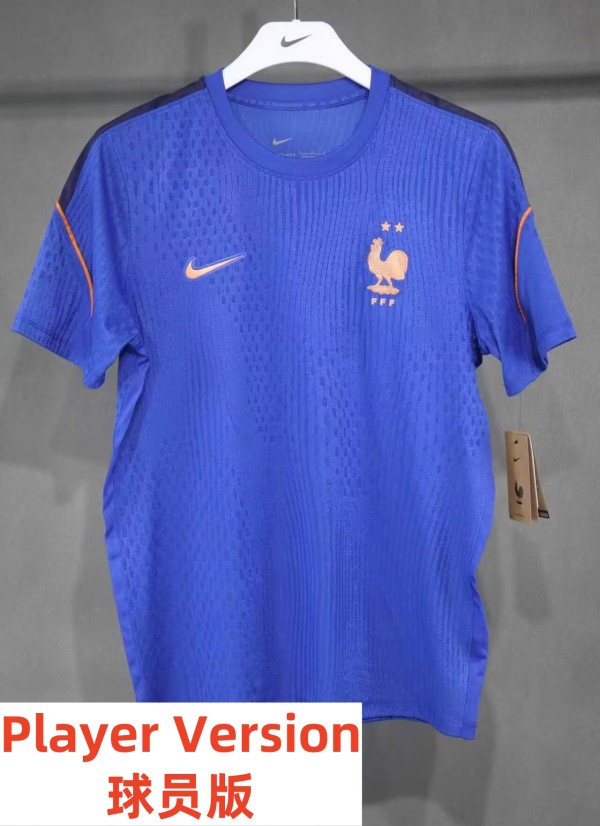 26-27 France Blue Player Version Training shirts