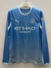 26-27 Man City Home Long Sleeve Fans Soccer Jersey (长袖)