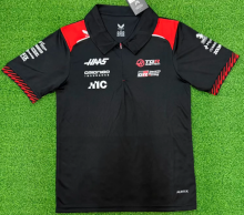 2026 Haas New Pattern Heat Transfer Printing Short Sleeve Racing Suit*有领