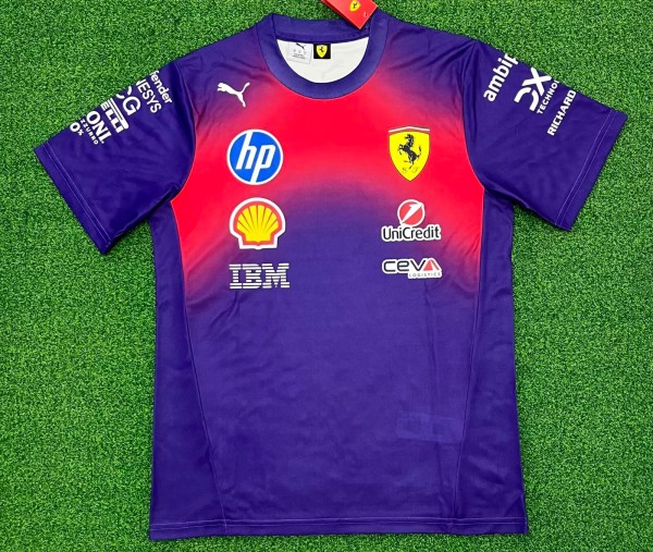 2026 Ferrari New Pattern Heat Transfer Printing Short Sleeve Racing Suit