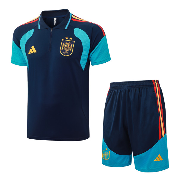 26-27 Spain High Quality PoLo Training Short Suit(With 2 Star)*两颗星