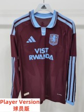26-27 Aston Villa Home Long Sleeve Player Version Soccer Jersey*长袖球员