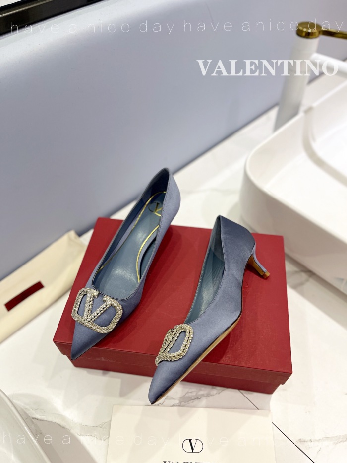 Valentino Vlogo Signature Satin Slingback Pumps Size 35-41 5-Color