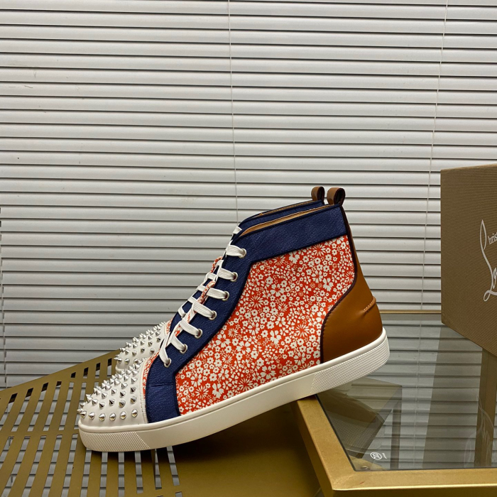 Christian Louboutin Lou Spikes High-Top Sneaker Size 36-46  9-Color