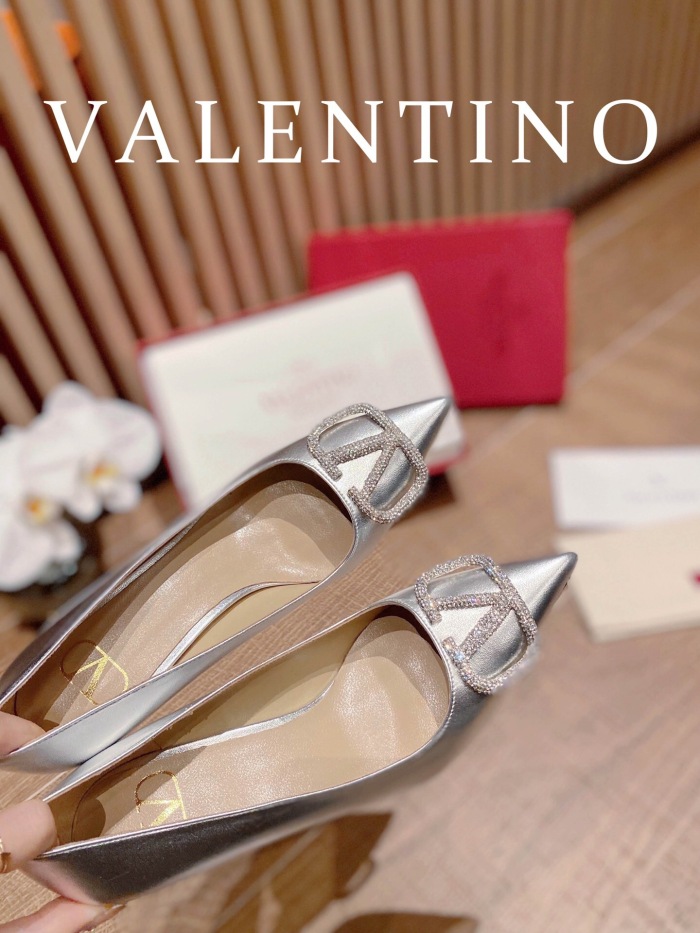 Valentino Vlogo Signature Satin Slingback Pumps Size 35-41 4-Color