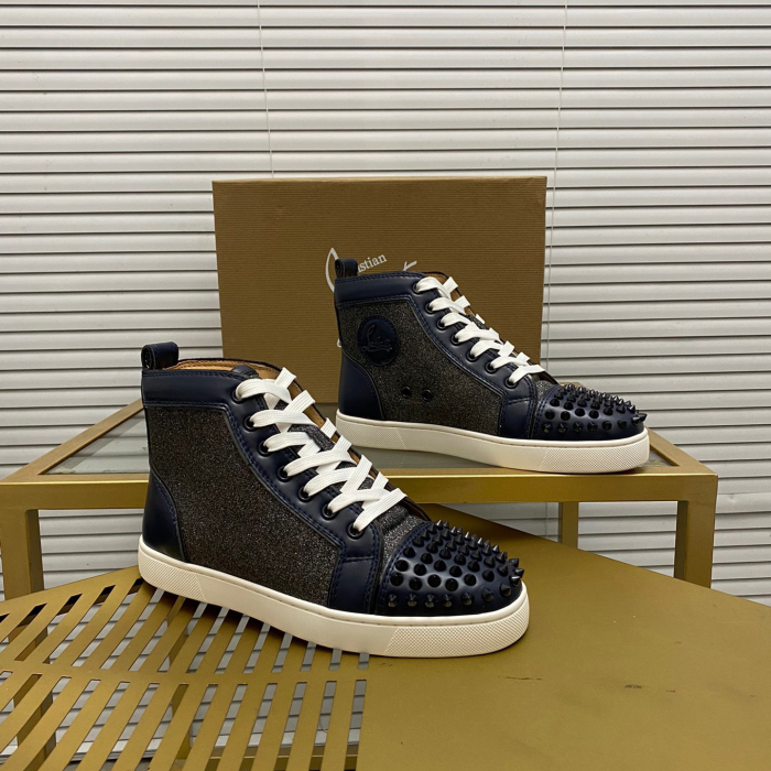 Christian Louboutin Lou Spikes High-Top Sneaker Size 36-46  10-Color