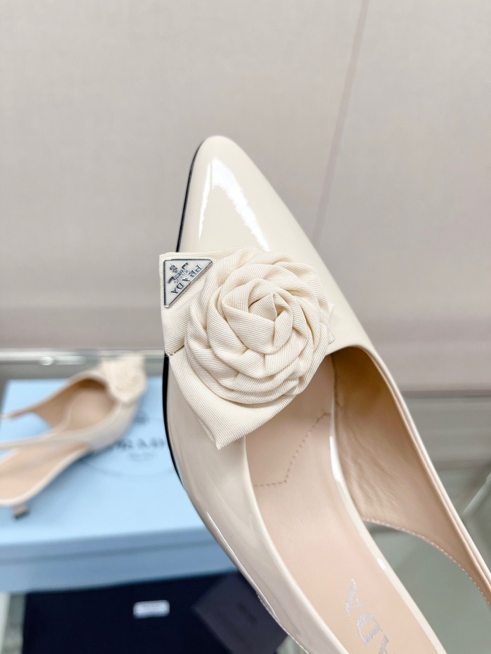Prada Brushed Leather Slingback Pumps Size 35-40 2-Color
