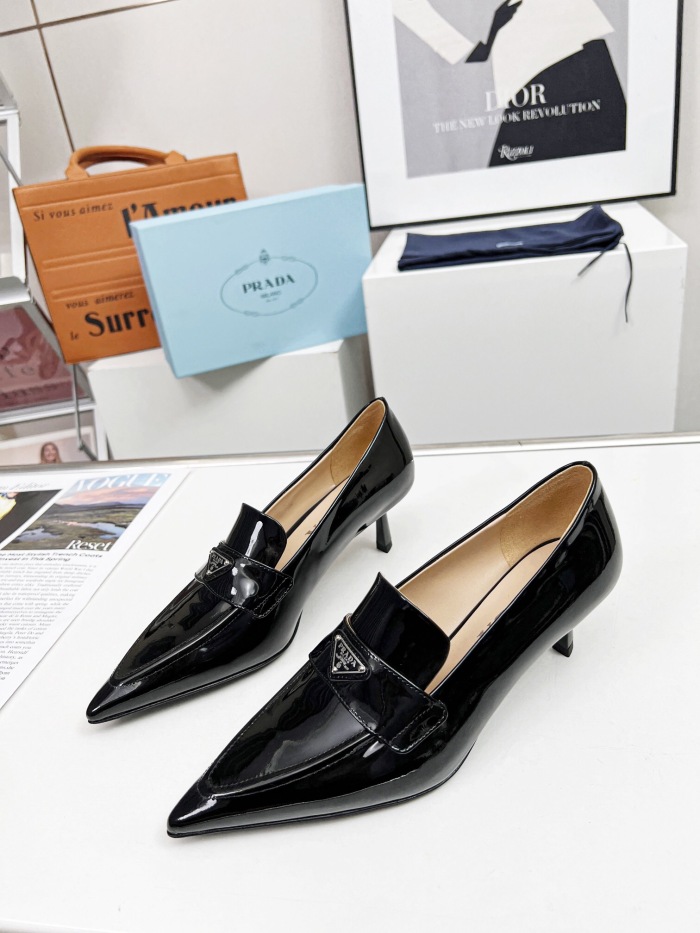 Prada Brushed Leather Slingback Pumps Size 35-41 3-Color