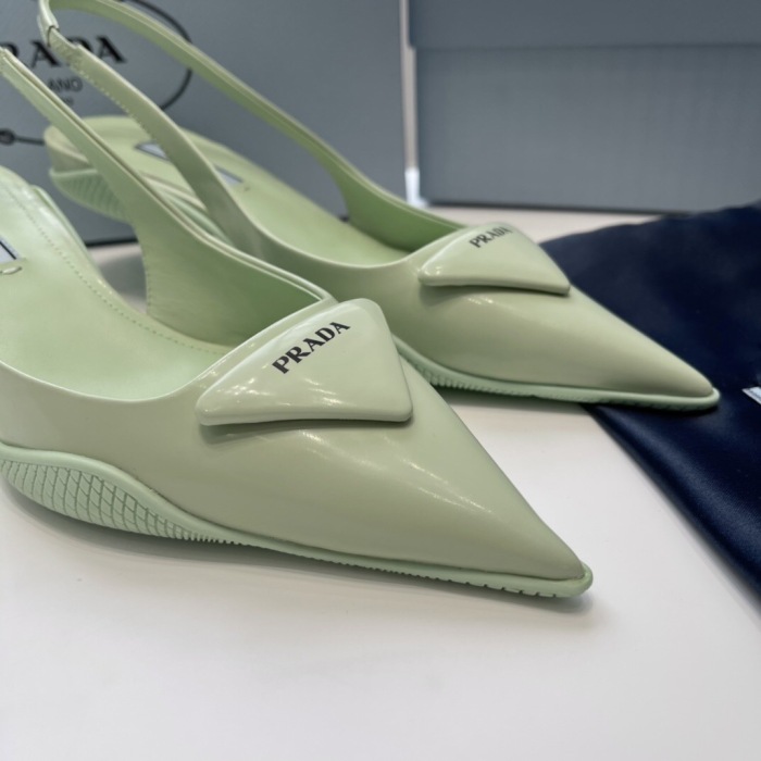 Prada Soft Padded Leather Slingback Pumps Size 35-41 4-Color