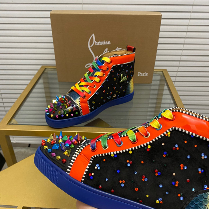 Christian Louboutin Lou Pik Pik High-Top Sneaker Size 36-46  7-Color