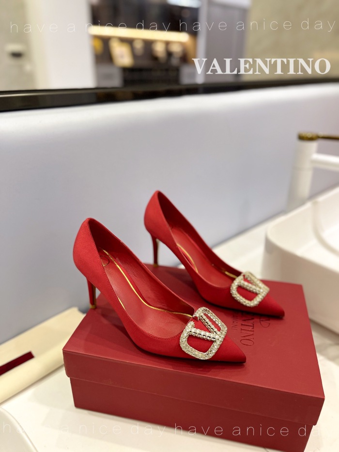 Valentino Vlogo Signature Satin Slingback Pumps Size 35-41 5-Color