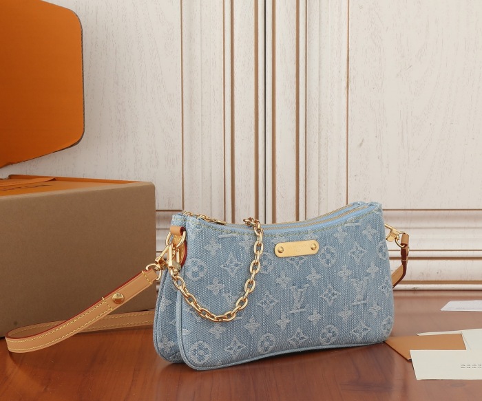 Louis Vuitton M83532 Liv Pochette Denim Cowboy Shoulder Bag Size 24.5*13.5*6.5cm