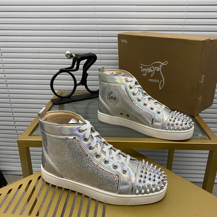 Christian Louboutin Lou Spikes High-Top Sneaker Size 36-46  10-Color