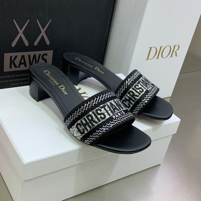 Dior Dway with Diamond Heeled Sandal Pumps Size 35-41 7-Color