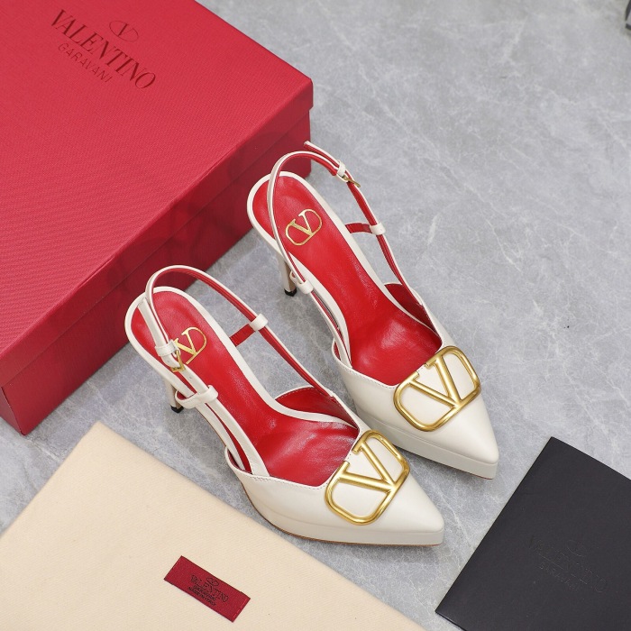 Valentino Vlogo Signature Calfskin Slingback Pumps Size 35-41 4-Color