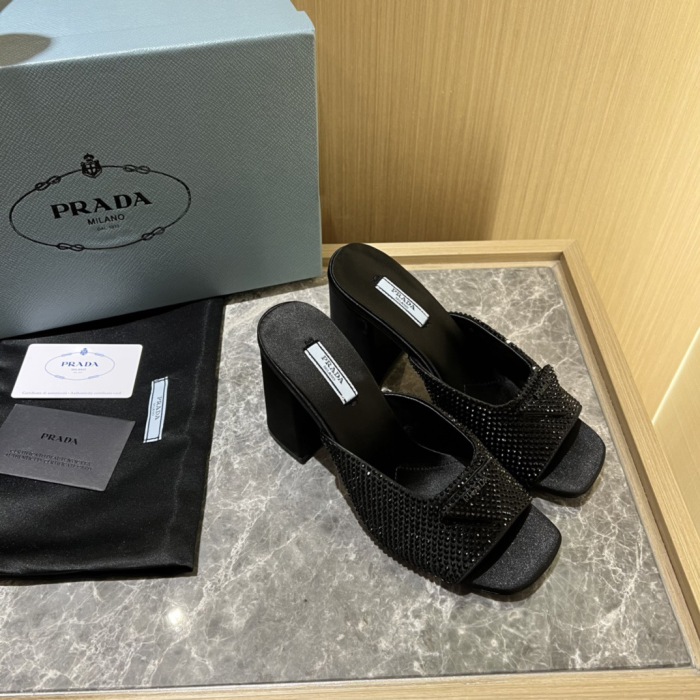 Prada Satin Pumps with Crystals Size 35-41 9-Color
