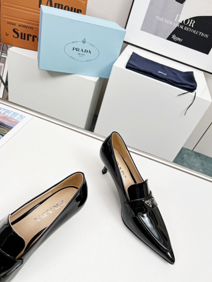 Prada Brushed Leather Slingback Pumps Size 35-41 3-Color