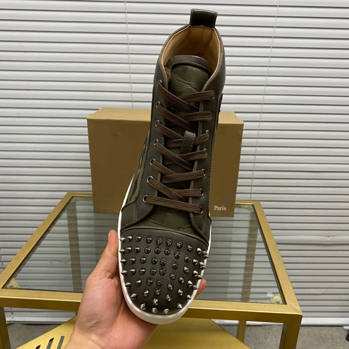 Christian Louboutin Lou Spikes High-Top Sneaker Size 36-46  10-Color