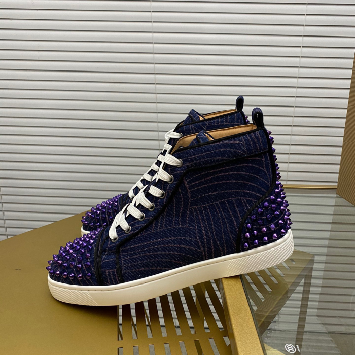 Christian Louboutin Louis Spikes High-Top Sneaker Size 36-46  5-Color