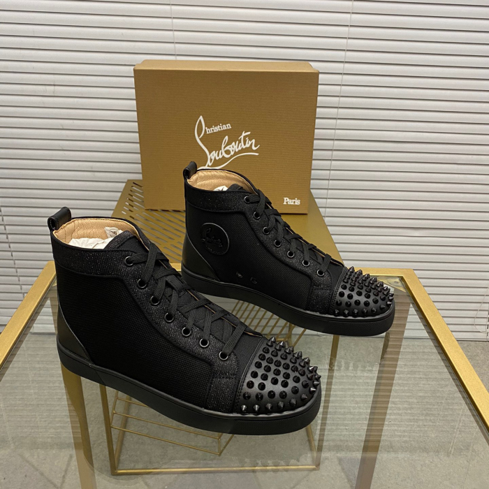 Christian Louboutin Lou Spikes High-Top Sneaker Size 36-46  10-Color