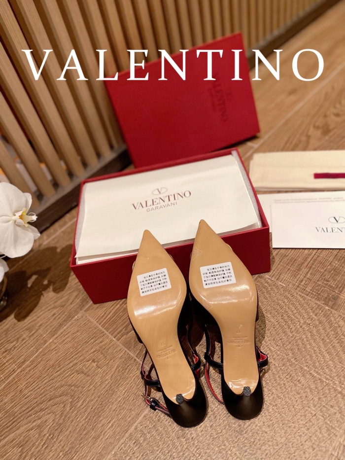 Valentino Vlogo Signature Satin Slingback Pumps Size 35-41 4-Color