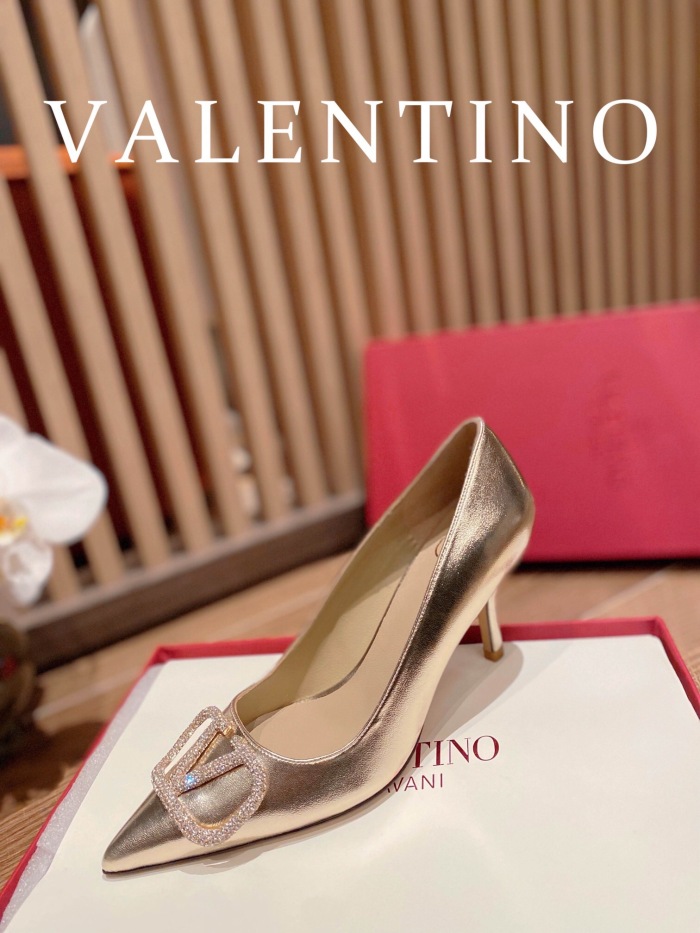 Valentino Vlogo Signature Satin Slingback Pumps Size 35-41 4-Color
