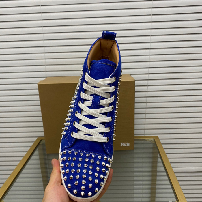 Christian Louboutin Louis Spikes High-Top Sneaker Size 36-46 10-Color