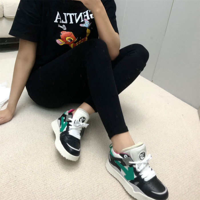 OFF White Midtop Sponge Sneaker Size 36-45   6-Color