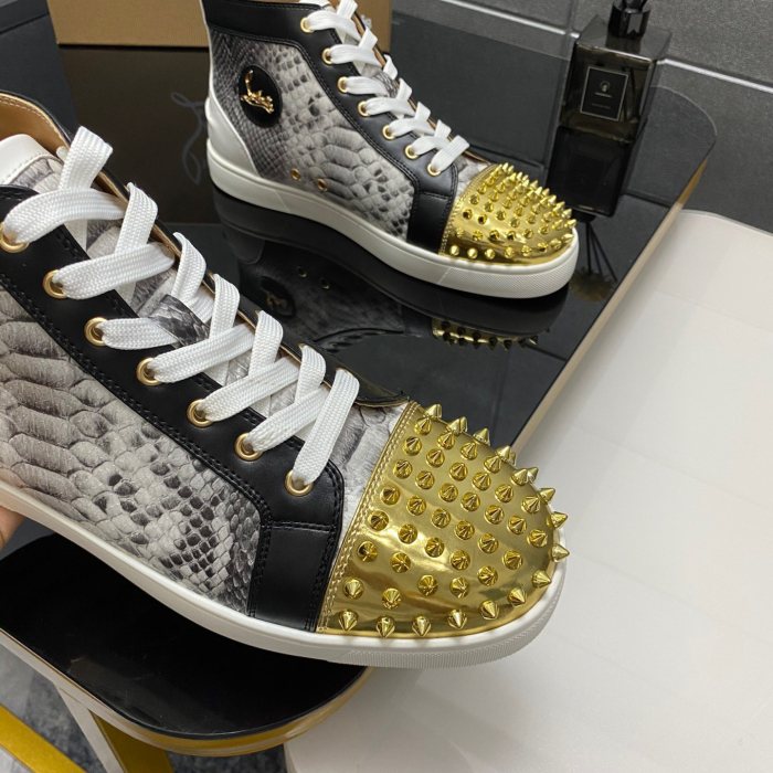 Christian Louboutin Lou Spikes High-Top Sneaker Size 36-46  10-Color