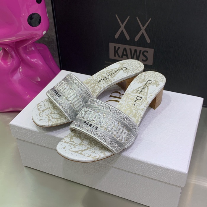 Dior Dway with Diamond Heeled Sandal Pumps Size 35-41 7-Color