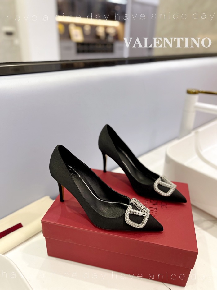 Valentino Vlogo Signature Satin Slingback Pumps Size 35-41 5-Color