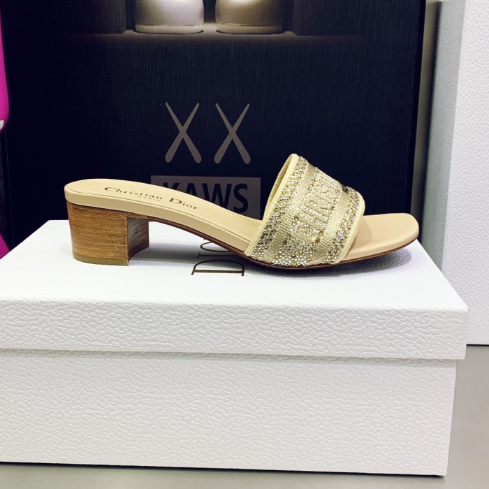 Dior Dway with Diamond Heeled Sandal Pumps Size 35-41 7-Color