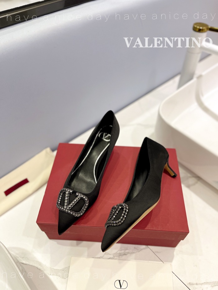 Valentino Vlogo Signature Satin Slingback Pumps Size 35-41 5-Color