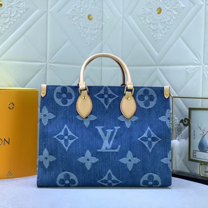 Louis Vuitton Onthego Denim Cowboy  Women Handbag 35*27*14cm