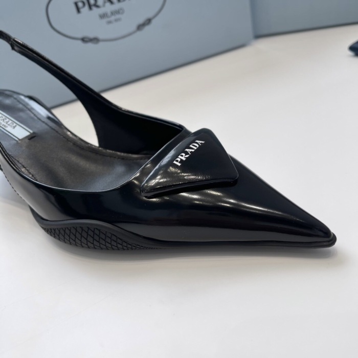 Prada Soft Padded Leather Slingback Pumps Size 35-41 4-Color