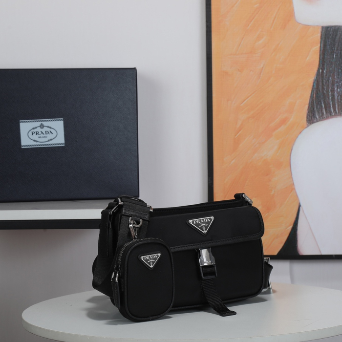 Prada 2VH133 Re-Nylon and Saffiano Leather Shoulder Bags Size 22*16*5cm